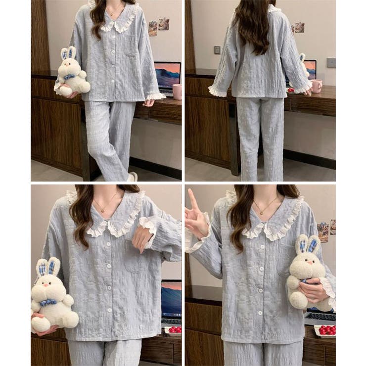 Vネック ビッグカラー フリルレース | レースレディース  | 詳細画像6 