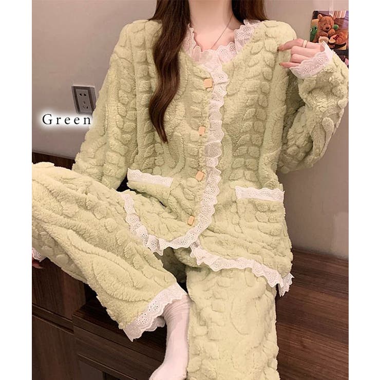 Vネック ケーブル柄 フリルレース | レースレディース  | 詳細画像6 