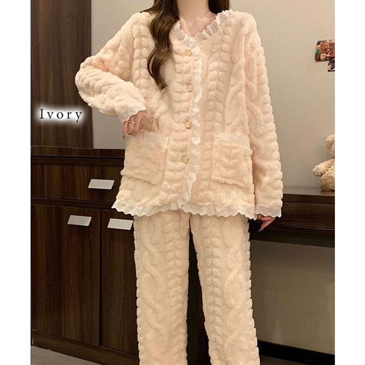 Vネック ケーブル柄 フリルレース | レースレディース  | 詳細画像9 