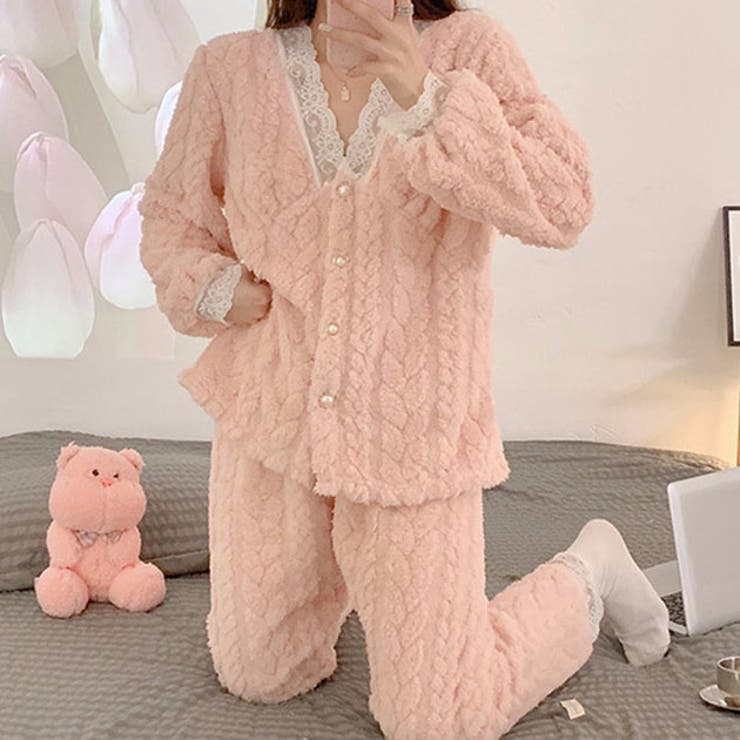 Vネック レース パールボタン | レースレディース  | 詳細画像1 