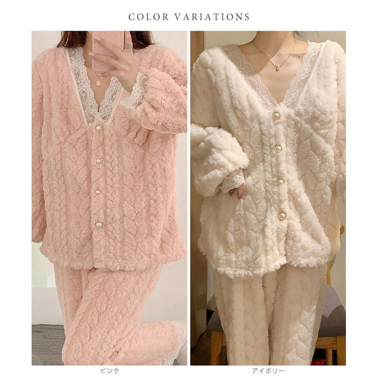 Vネック レース パールボタン | レースレディース  | 詳細画像2 