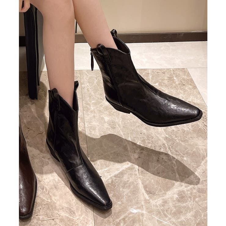 レザー調 スクエアトゥ ウエスタン | レースレディース  | 詳細画像5 