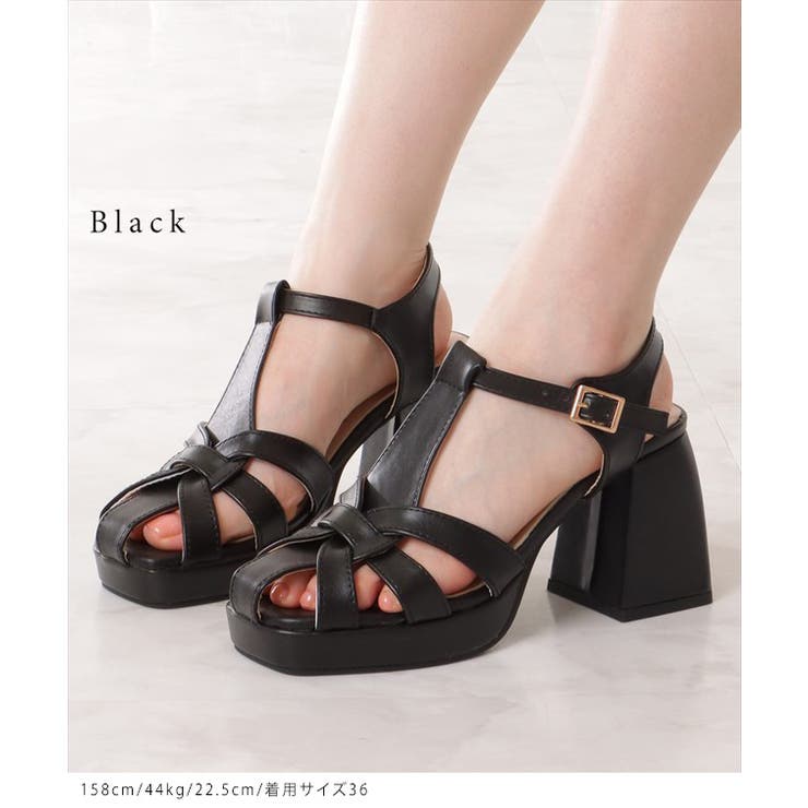 チャンキー ヒール バックストラップ[品番:LCLW0005857 チャンキー ヒール バックストラップ[品番:LCLW0005857