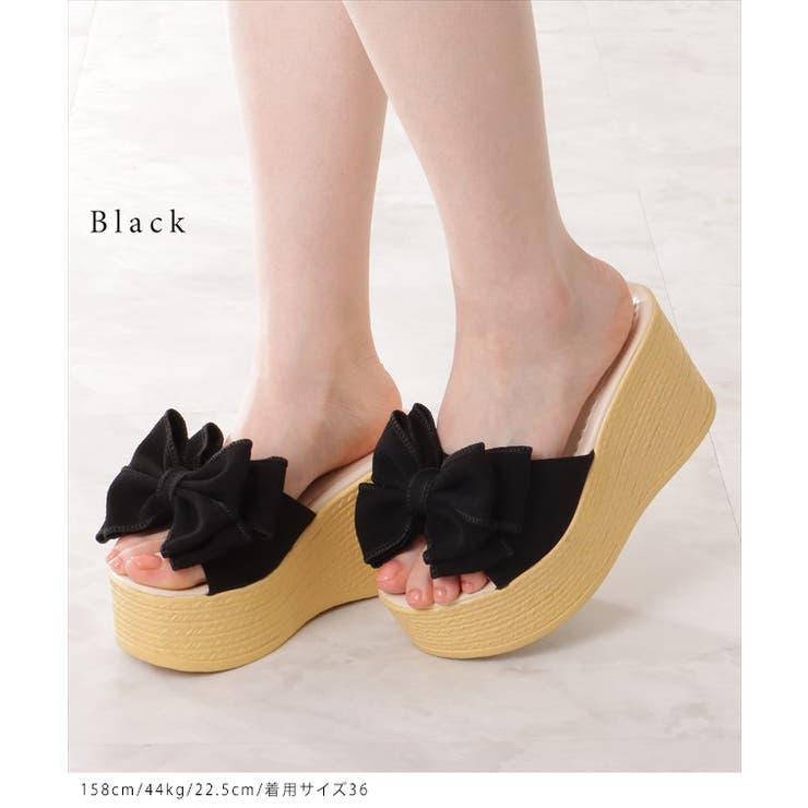 ビッグリボン パイピング 厚底 | レースレディース  | 詳細画像3 