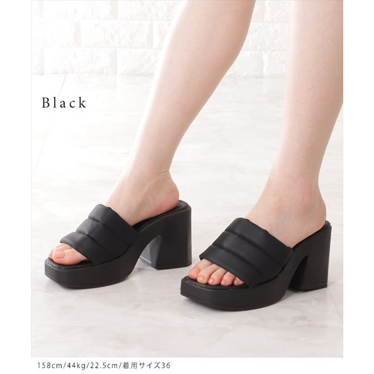 スクエアトゥ フェイクレザー クッション | レースレディース  | 詳細画像3 