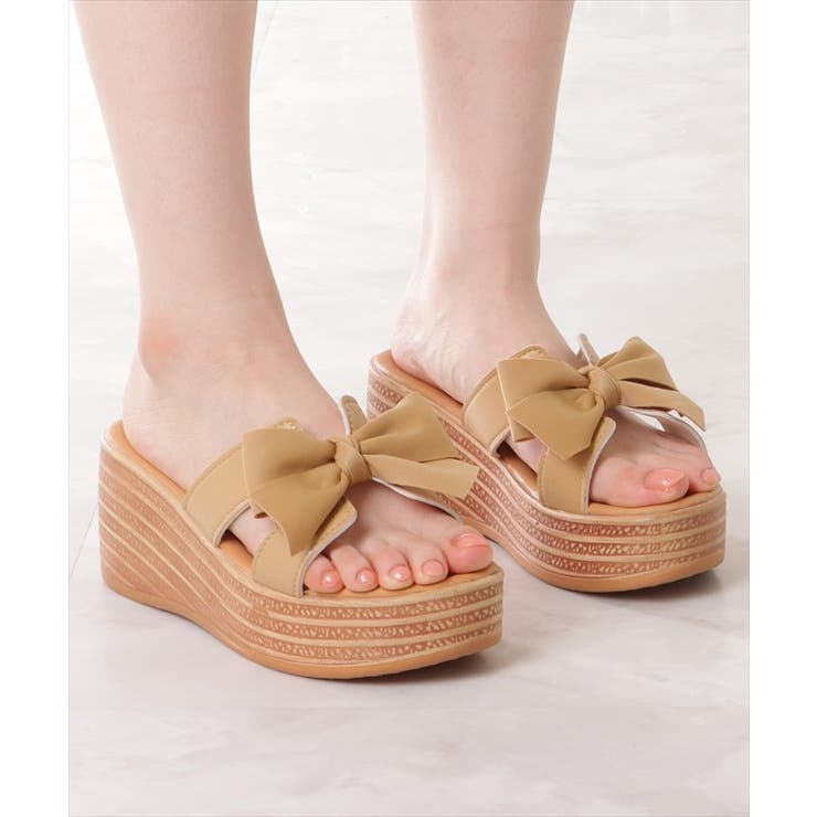 レザー調 ビッグリボン 厚底 | レースレディース  | 詳細画像13 