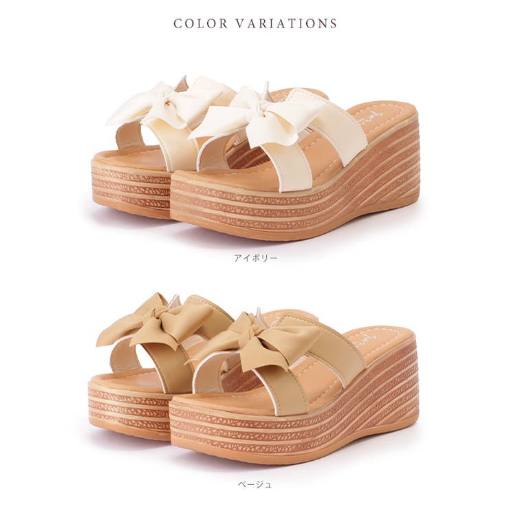 レザー調 ビッグリボン 厚底 | レースレディース  | 詳細画像2 