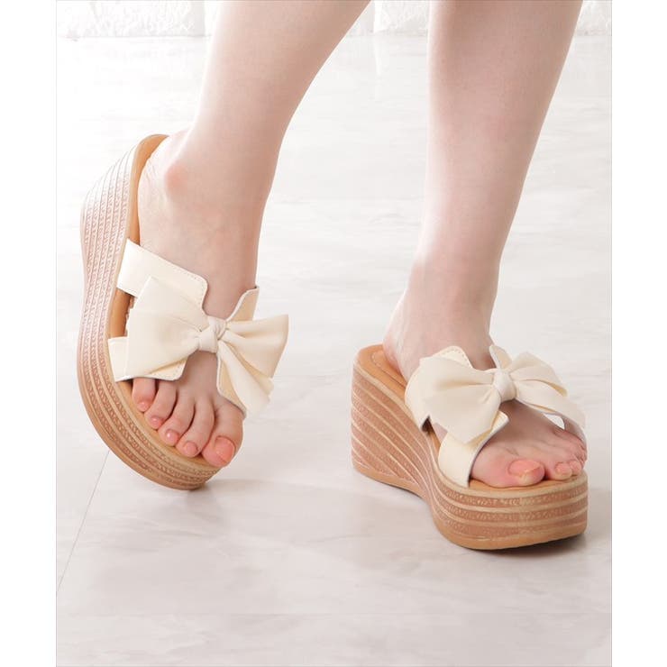 レザー調 ビッグリボン 厚底 | レースレディース  | 詳細画像7 