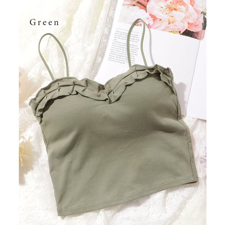 ソリッドカラー フロントフリル クロップド丈 | レースレディース  | 詳細画像15 