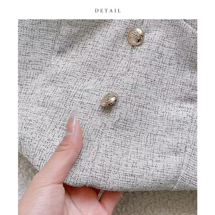 クロステープ ボタン付き ツイード | レースレディース  | 詳細画像18 