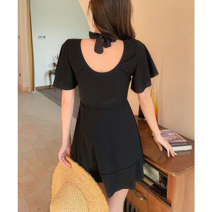rienda | オフショルカラーワイドRIB Knit TOP (ニット ) |SHEL
