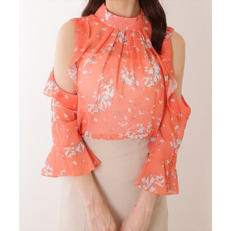 ブーケ柄 カットアウト フレアスリーブ | レースレディース  | 詳細画像11 