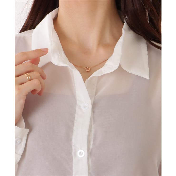 ドローストリング付き 長袖 シフォン | レースレディース  | 詳細画像18 