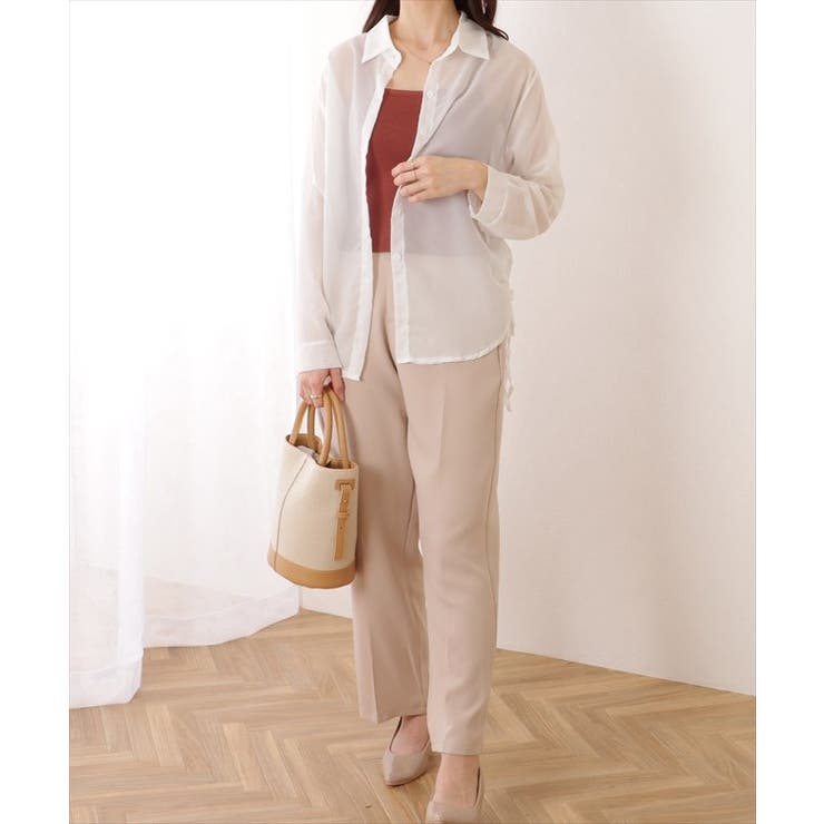 ドローストリング付き 長袖 シフォン | レースレディース  | 詳細画像5 