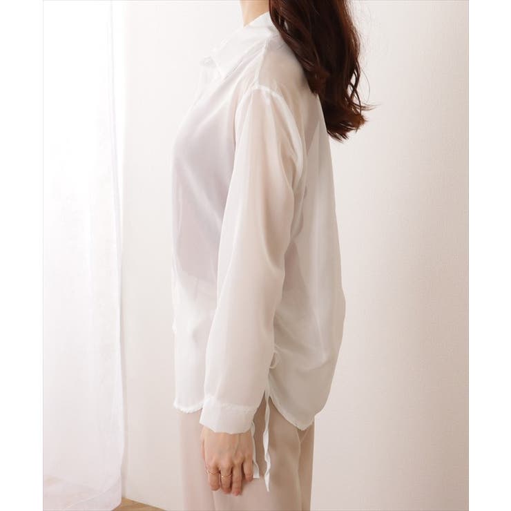 ドローストリング付き 長袖 シフォン | レースレディース  | 詳細画像6 