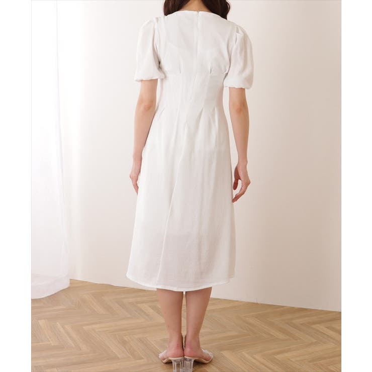 スクエアネック パフスリーブ Aライン | レースレディース  | 詳細画像16 