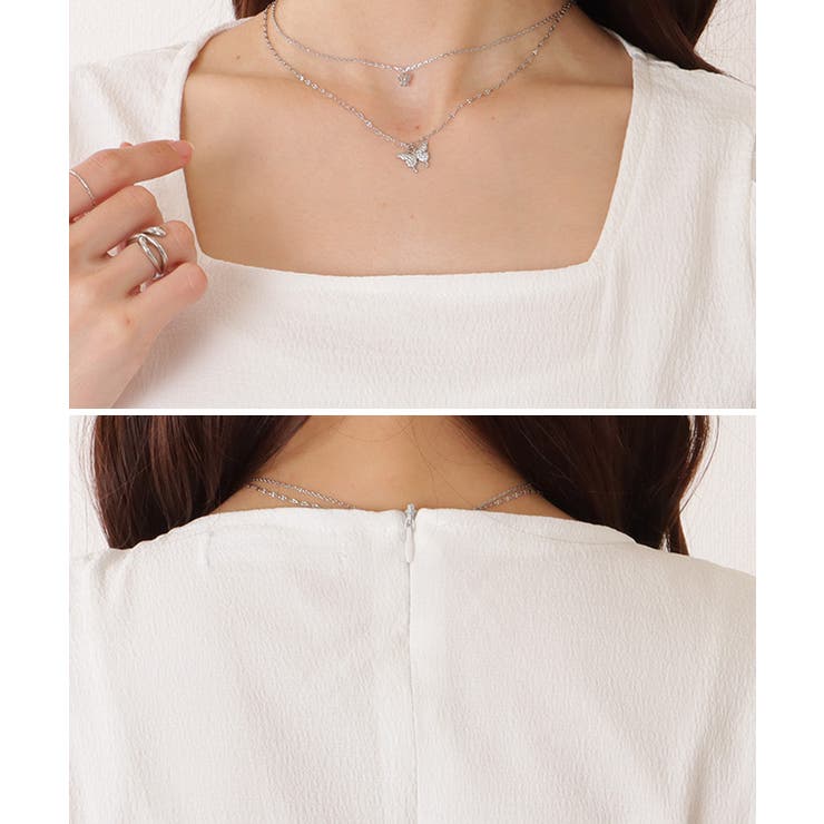 スクエアネック パフスリーブ Aライン | レースレディース  | 詳細画像17 