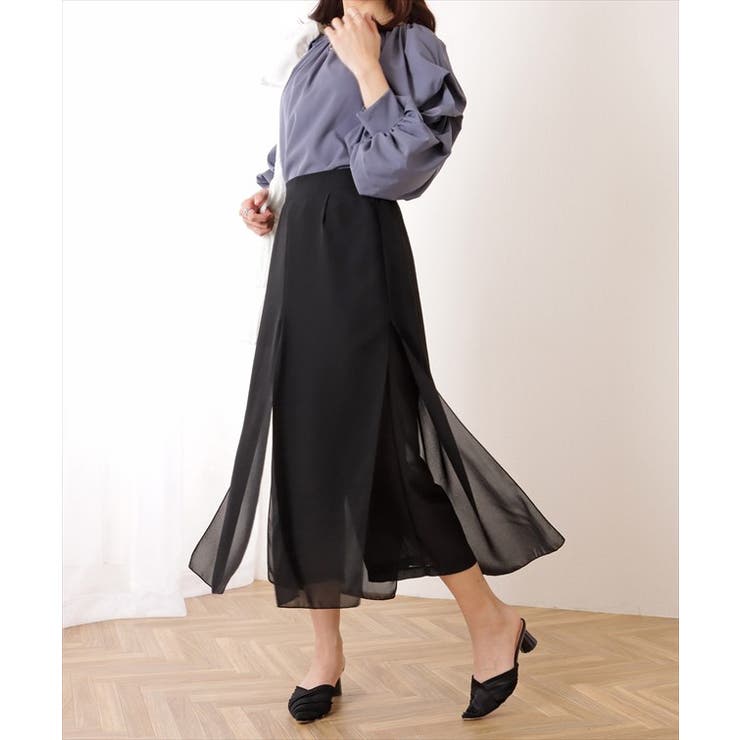 シフォン レイヤード ミモレ丈 | レースレディース  | 詳細画像8 