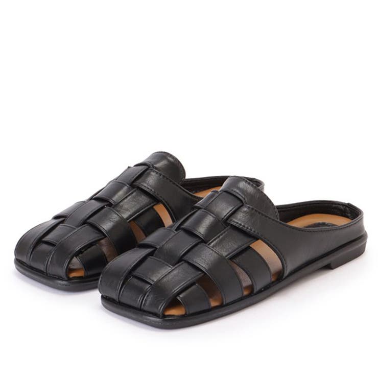 フェイクレザー メッシュ フラット | レースレディース  | 詳細画像1 