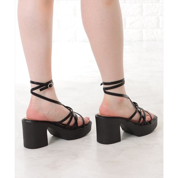 ソリッドカラー ナローストラップ プラットフォームソール | レースレディース  | 詳細画像6 