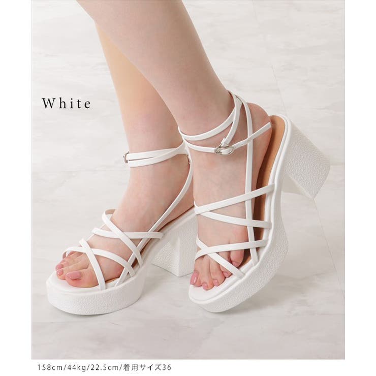ソリッドカラー ナローストラップ プラットフォームソール | レースレディース  | 詳細画像9 