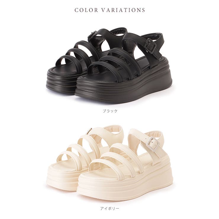フェイクレザー 厚底 3ストラップ | レースレディース  | 詳細画像2 