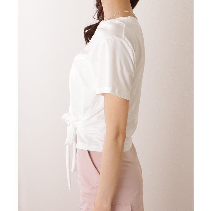 裾リボン クルーネック コンパクト 半袖 トップス | レースレディース  | 詳細画像13 