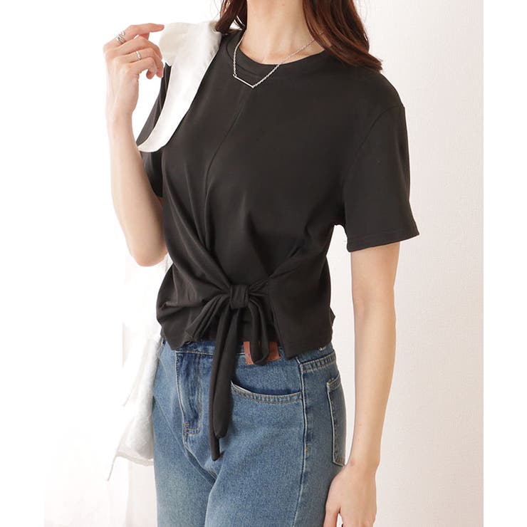 裾リボン クルーネック コンパクト 半袖 トップス | レースレディース  | 詳細画像7 