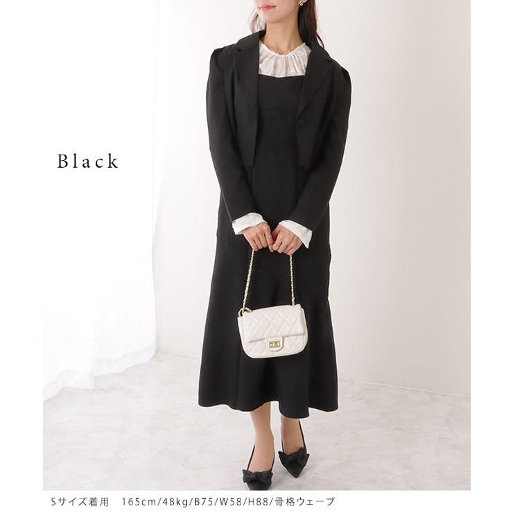ショートジャケット付き ロング ワンピース[品番：LCLW0006687