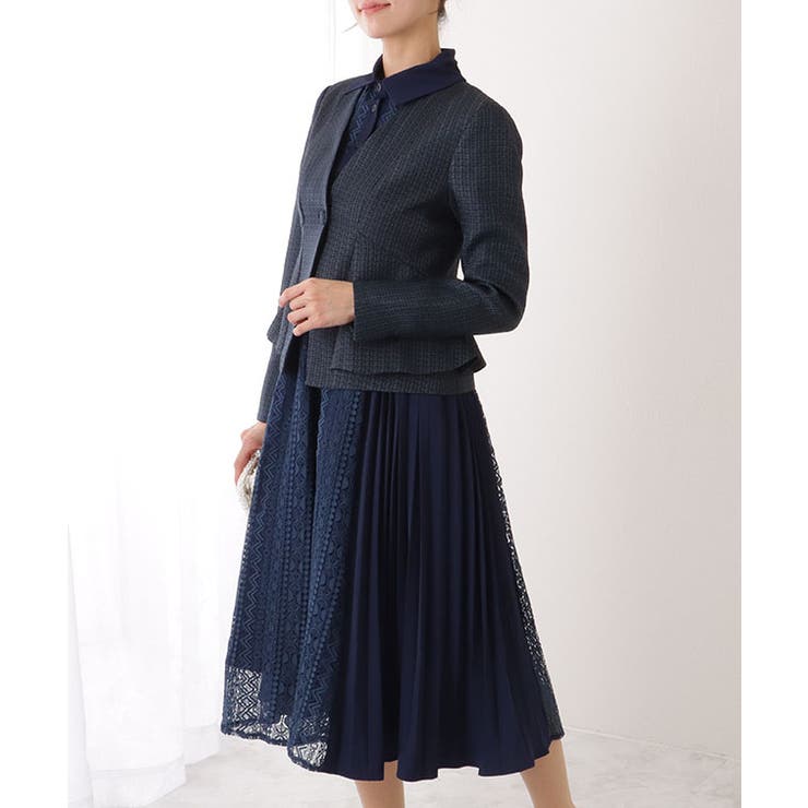 ノーカラー ジャケット付き レース[品番：LCLW0006688]｜レース