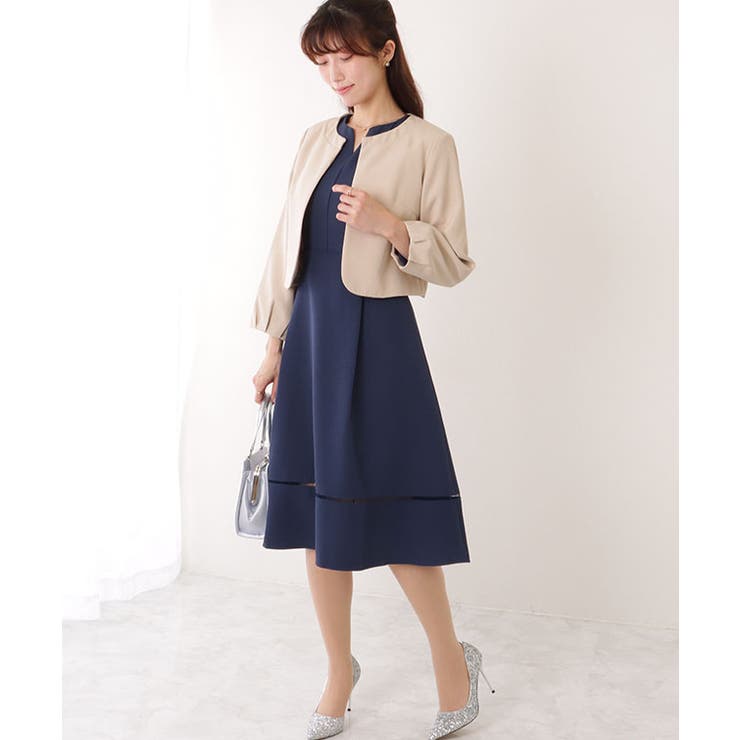 ノーカラー ジャケット付き キーネック | レースレディース  | 詳細画像4 