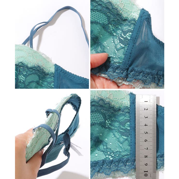 バイカラー レース ダブルストラップ ブラ&ショーツ | レースレディース  | 詳細画像19 