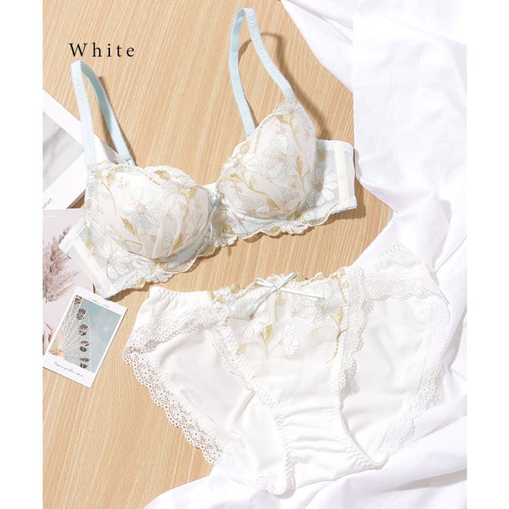 フローラル 刺繍 スカラップ レース ブラ&ショーツ | レースレディース  | 詳細画像13 