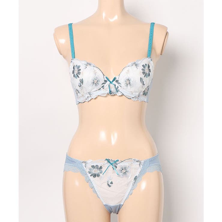フローラル 刺繍 スカラップ レース ブラ&ショーツ | レースレディース  | 詳細画像8 