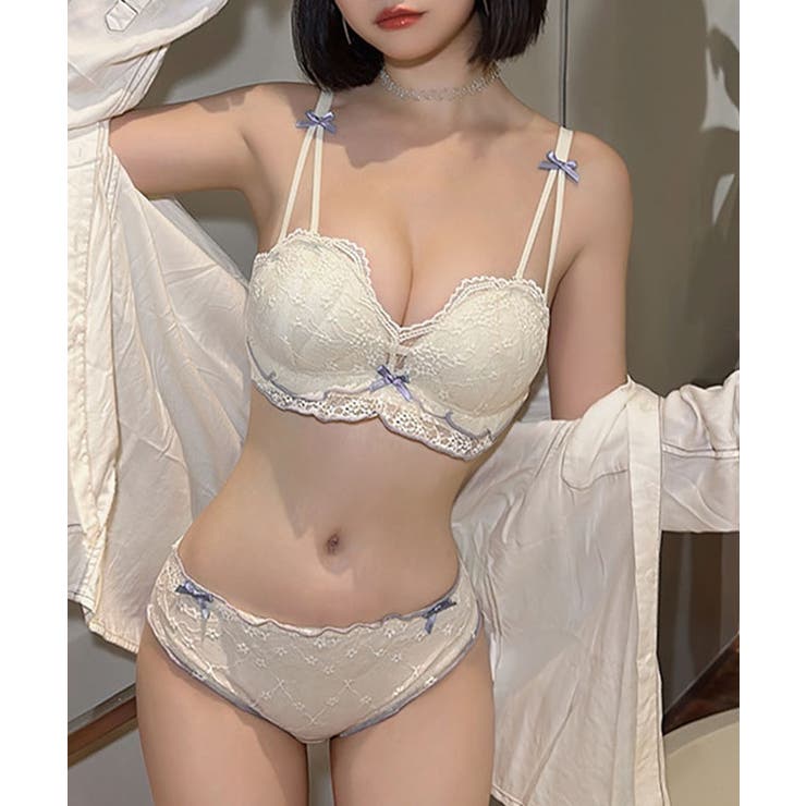 配色 メロウ レーシィ リボン ブラ&ショーツ | レースレディース  | 詳細画像17 