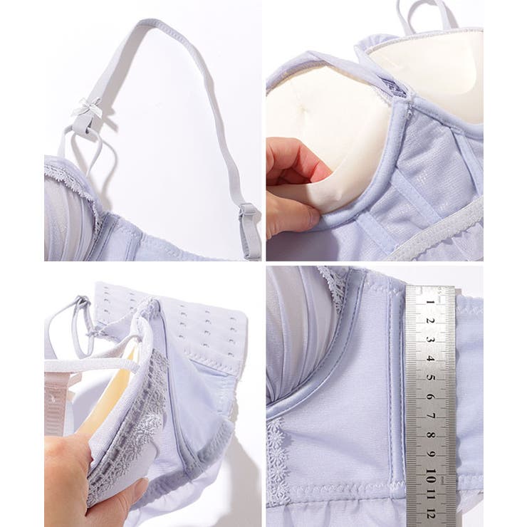 リボン レース 3/4 ビスチェ風 脇高 ブラ&ショーツ | レースレディース  | 詳細画像19 