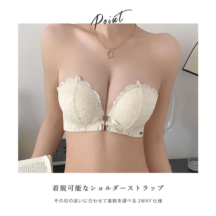 2WAY フロントボタン レーシィ 3/4 ブラ&ショーツ | レースレディース  | 詳細画像6 