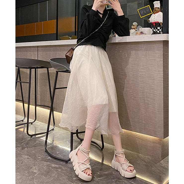 ナロー ストラップ ハイカット 厚底 コンフォート サンダル | レースレディース  | 詳細画像12 