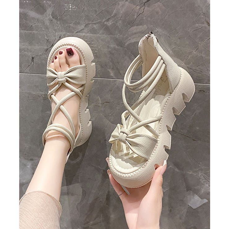 ナロー ストラップ ハイカット 厚底 コンフォート サンダル | レースレディース  | 詳細画像14 