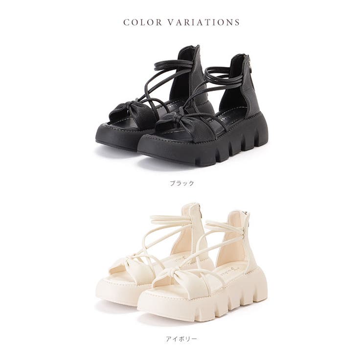ナロー ストラップ ハイカット 厚底 コンフォート サンダル | レースレディース  | 詳細画像2 