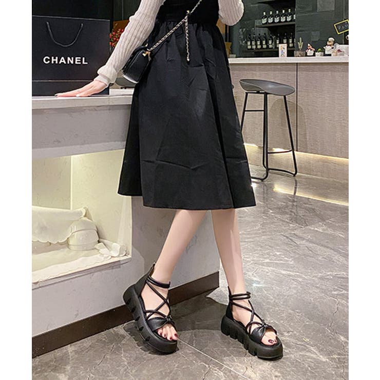 ナロー ストラップ ハイカット 厚底 コンフォート サンダル | レースレディース  | 詳細画像7 