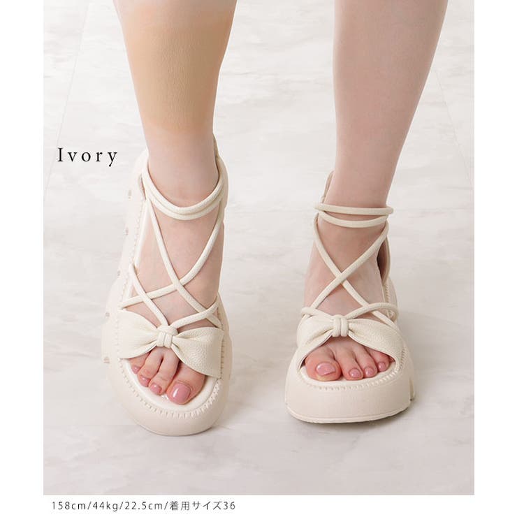 ナロー ストラップ ハイカット 厚底 コンフォート サンダル | レースレディース  | 詳細画像9 