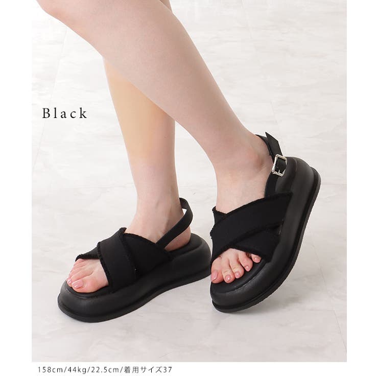 クロス フリンジ バックストラップ コンフォート サンダル | レースレディース  | 詳細画像3 