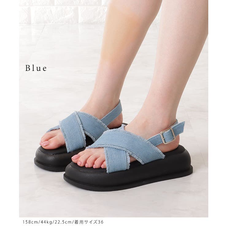 クロス フリンジ バックストラップ コンフォート サンダル | レースレディース  | 詳細画像6 