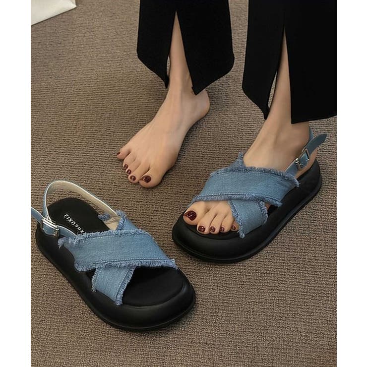 クロス フリンジ バックストラップ コンフォート サンダル | レースレディース  | 詳細画像8 