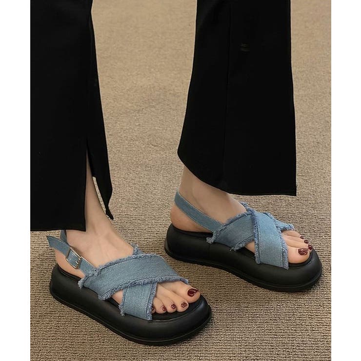 クロス フリンジ バックストラップ コンフォート サンダル | レースレディース  | 詳細画像9 