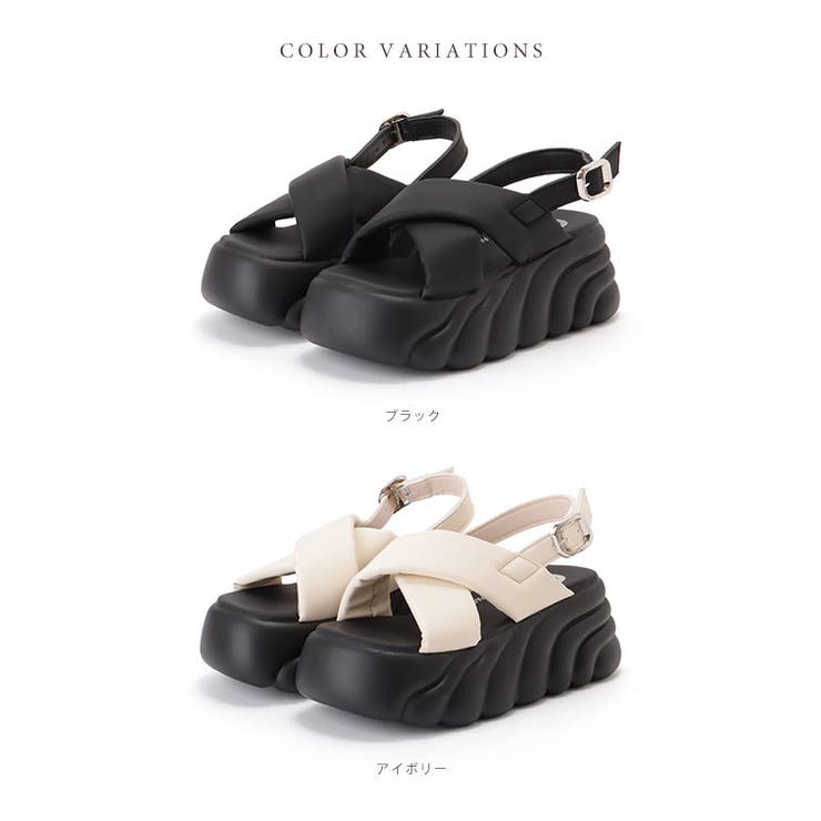 クロス バンド 厚底 ストラップ サンダル | レースレディース  | 詳細画像2 