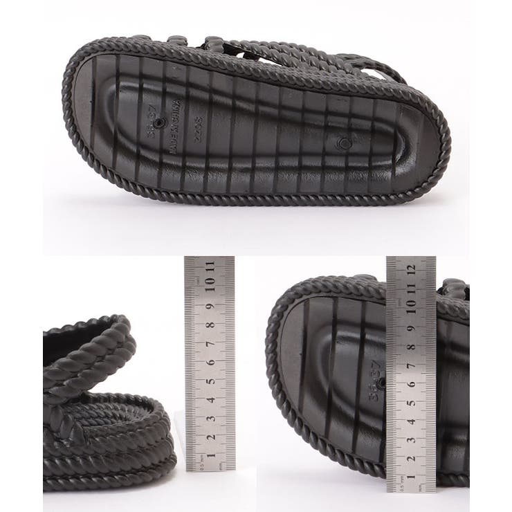 ツイスト メッシュ バックストラップ フラット サンダル[品番