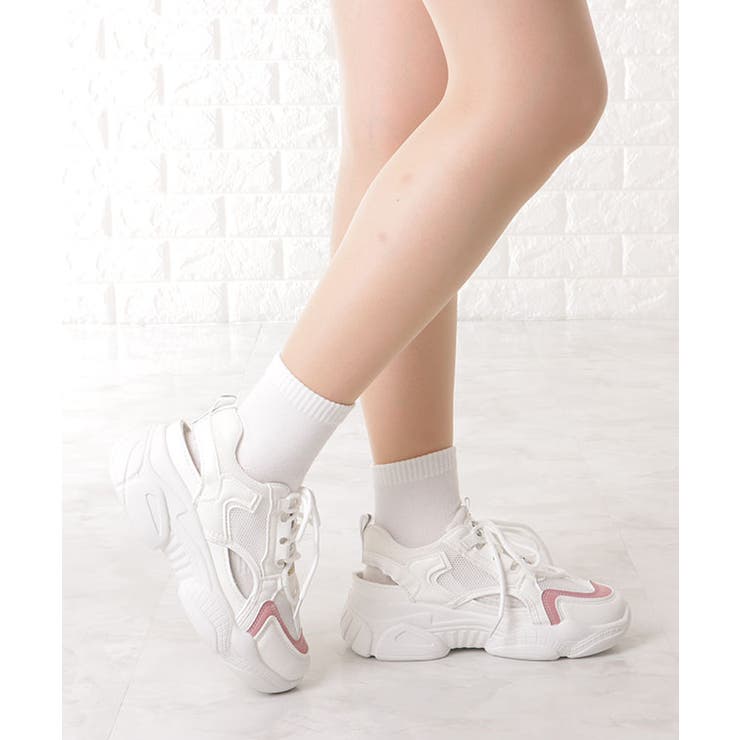 配色 メッシュ レースアップ スニーカー サンダル | レースレディース  | 詳細画像8 