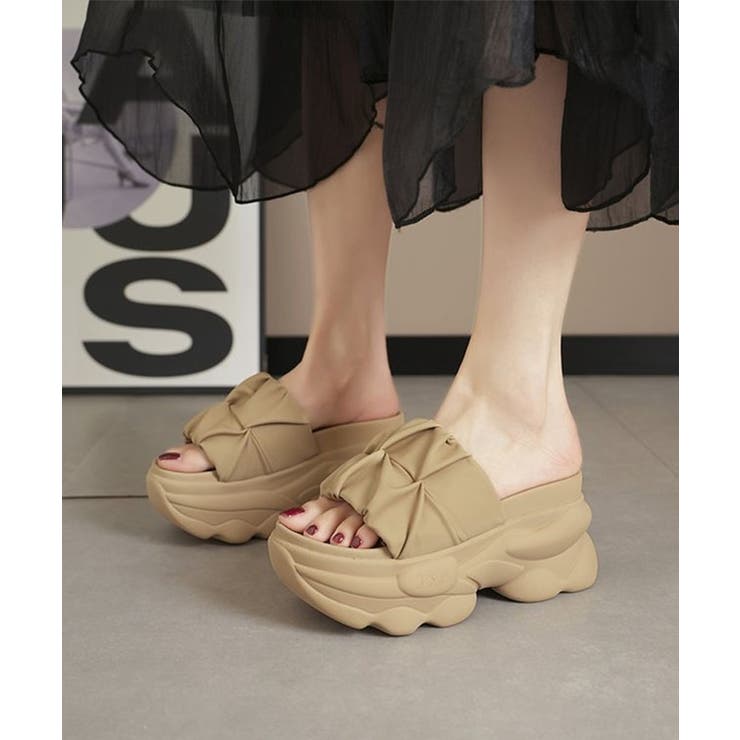 ソリッドカラー ダッド風 厚底 ボリューム サンダル | レースレディース  | 詳細画像8 